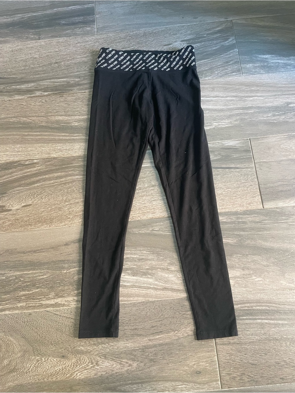 Victoria's Secret Black Leggings with Logo Waistband